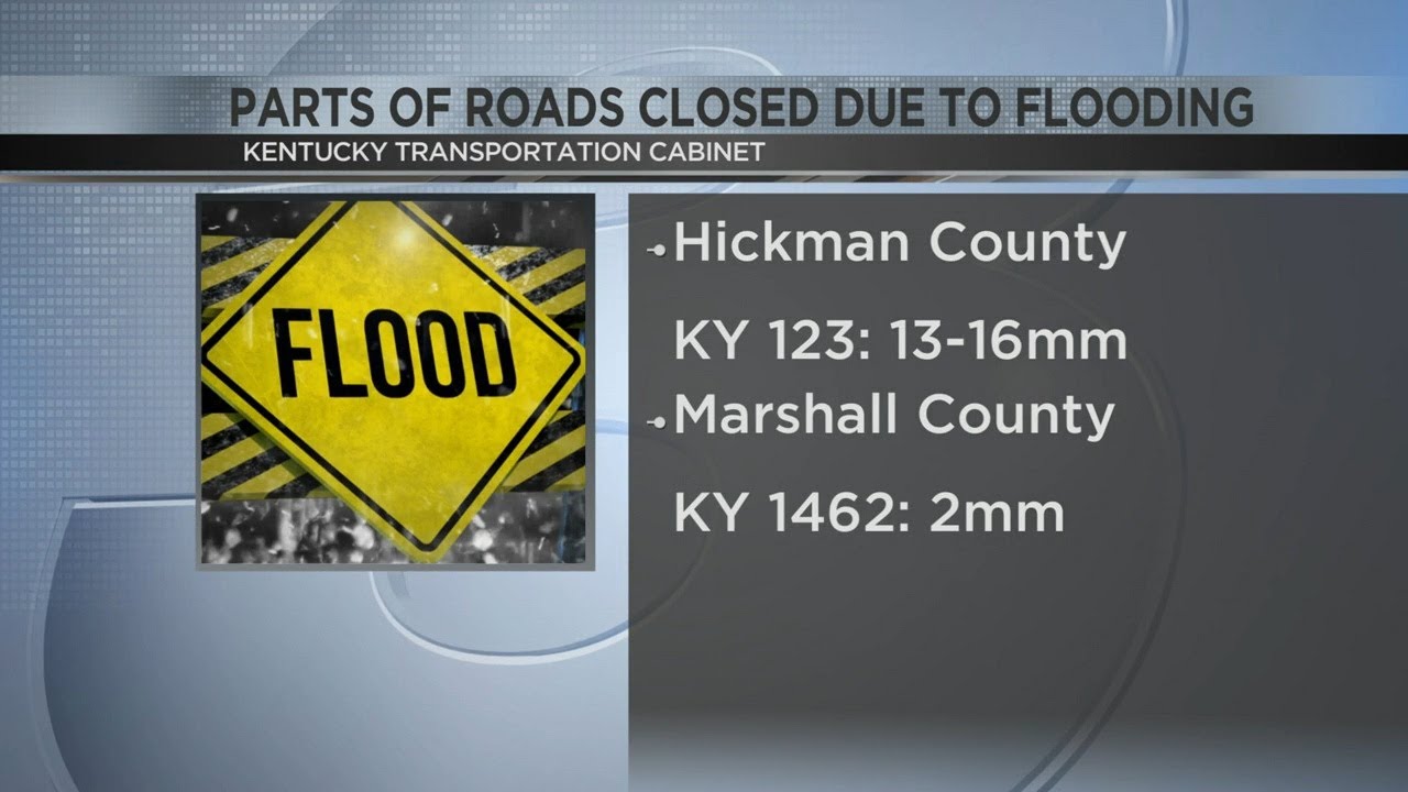 Flooding leads to road closures in western Kentucky - YouTube