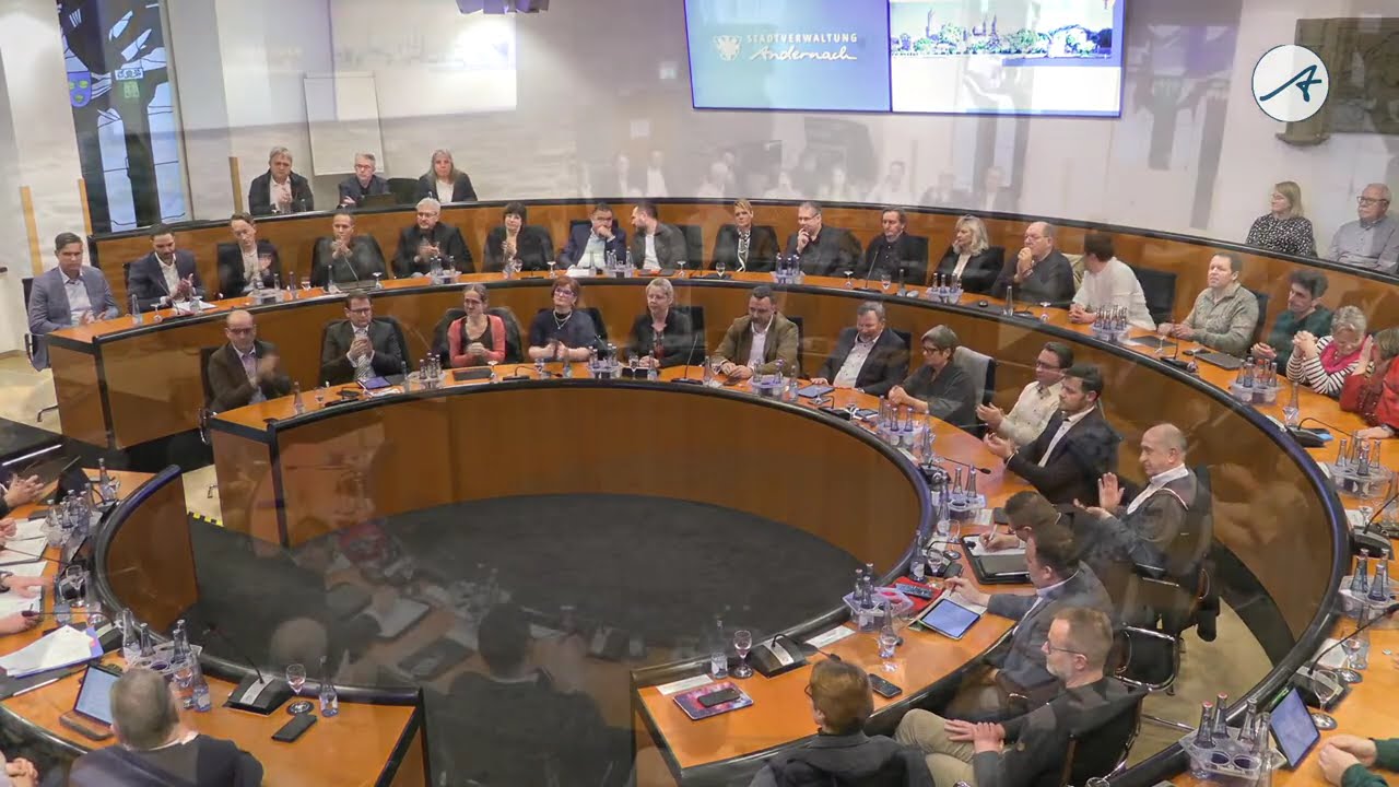 🟦 STADTRAT ANDERNACH – 15. öffentliche Sitzung des Stadtrates mit Wahl des Bürgermeisters