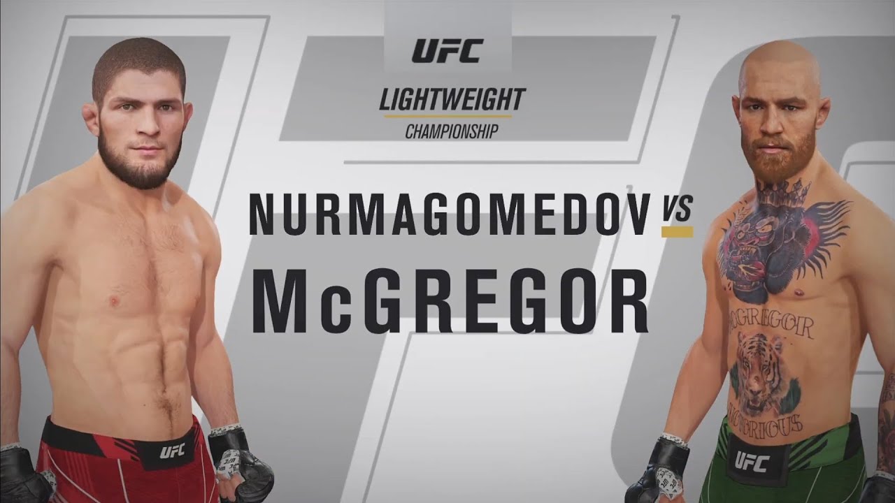 UFC 4 - Khabib Nurmagomedov vs Conor Mcgregor full fight - no commentary.