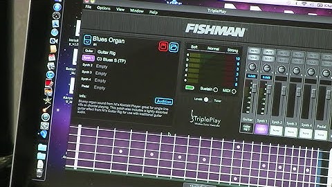 Fishman Triple play wireless midi install and demo of 3 sounds