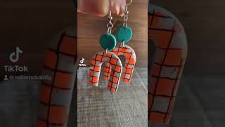 Checkerboard clay earrings are on my website earrings handmade polymerclay clay kidcore