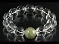 本翡翠入り水晶16mm玉 ブレスレット / Jadeite&Quartz Bracelet