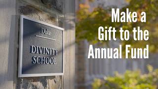 Make a Gift to the Annual Fund
Giving Day is May 6-7, 2026. Each gift made during this campaign will go directly to the Annual Fund, supporting student scholarships, with donors entered into raffles for Duke Divinity swag and faculty books.
Give at tinyurl.com/pa5r87sk Make a Gift to the Annual Fund