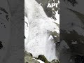Avalanche Crashes Into Waterfall In Dagestan Mountains, Dramatic Footage Captured | APT