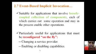 SWA UNIT-II 2.7 EVENT BASED IMPLICIT INVOCATION