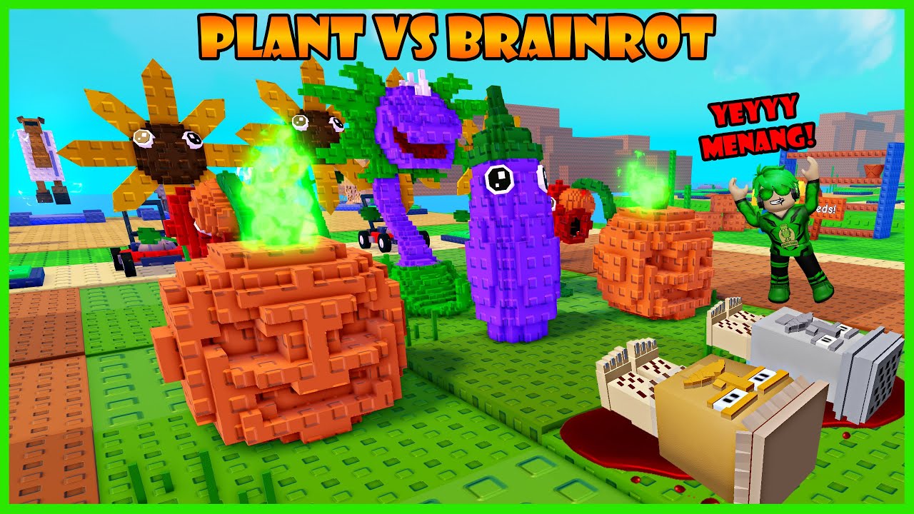 Aku Membuat Tower Pertahanan Dari Tanaman Pembasmi Brainrot - Roblox Plant Vs Brainrot
