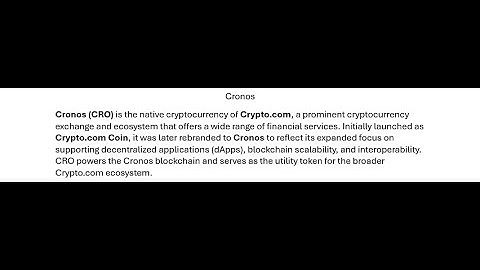 Crypto Education Source: What is Cronos (CRO)? | Top 100 Cryptocurrencies Explained!