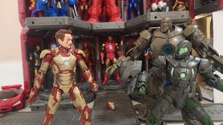 Iron man vs Iron monger and Titanium man (Stop motion)