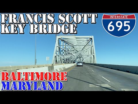 Francis Scott Key Bridge Eastbound - I-695 - Baltimore - Maryland - 4K Infrastructure Drive