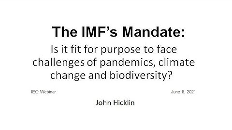 IEO Virtual Seminar: The IMF’s Mandate: Is it Fit for Purpose to Meet Global Challenges?
