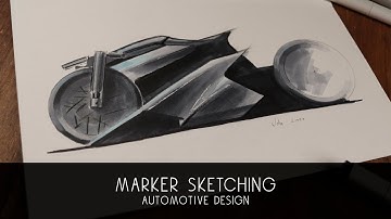 Prototype Marker Rendering. Motorcycle Design. Automotive Sketch.
