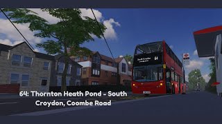 64 to Coombe Road | Full route view on E400 Arriva | Roblox Croydon v1.3