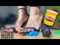 ASMR REQUEST 💜 Crushing Unseen Playdoh Balls!! 🔴🔵⚫️ {Heels on Wood Floor}
