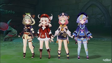 Genshin Loli Team KLEE QIQI SAYU AND DIONA Vs Mechanical Array - Genshin Impact