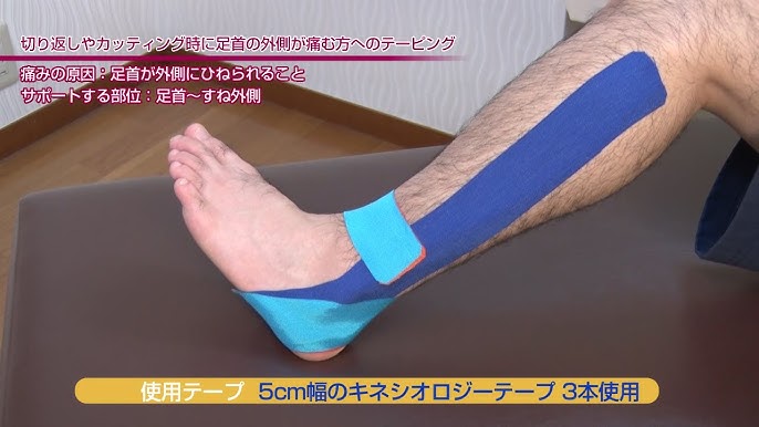 バスケットボールで使えるテーピング 切り返しorカッティング時に足首の外側が痛む キネシオロジーテープの貼り方 Youtube