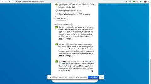 Creating Common App Account