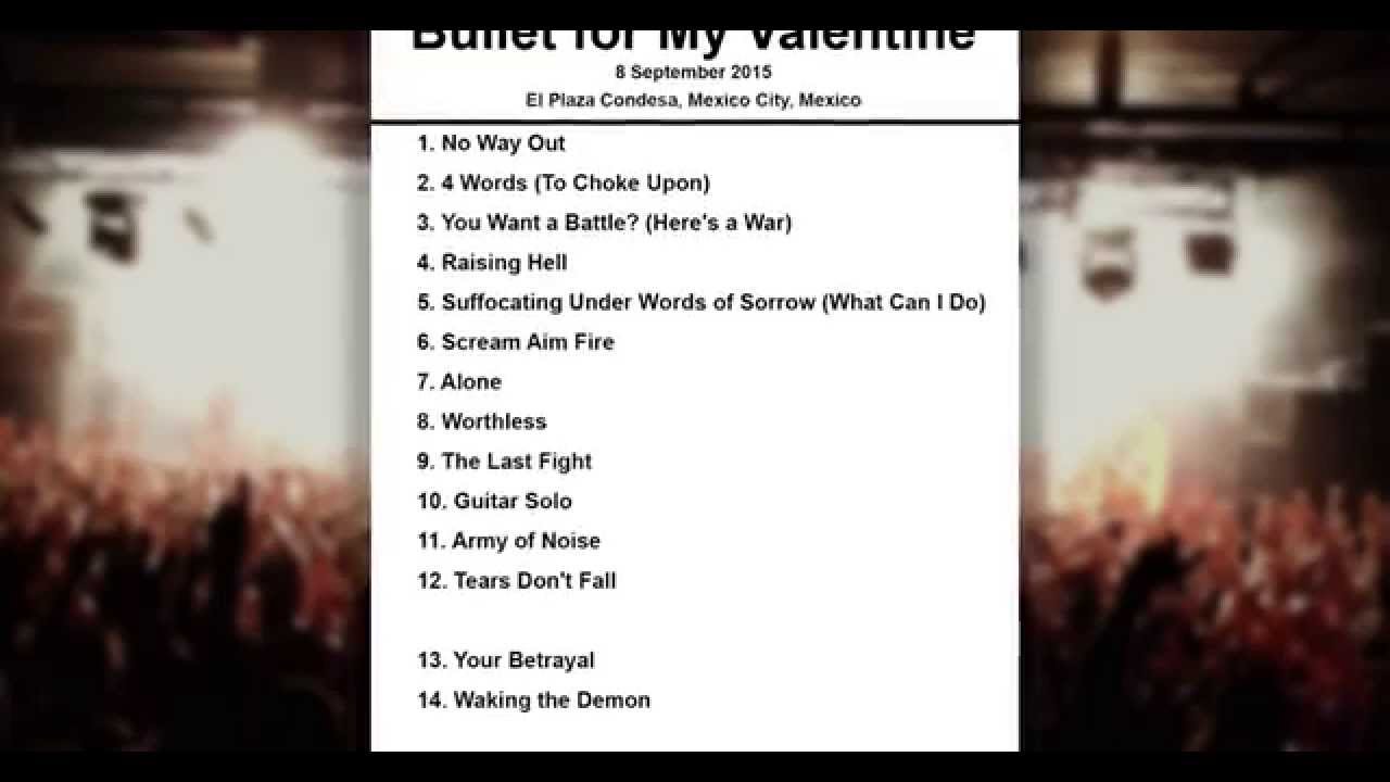 Bullet for My Valentine Setlist El Plaza Condesa Mexico City