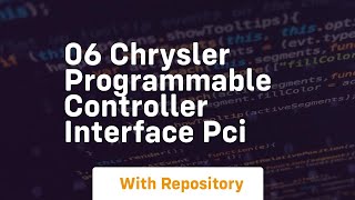 06 chrysler programmable controller interface pci