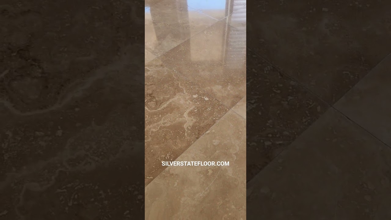 AMAZING TRAVERTINE TRANSFORMATION BEFORE AND AFTER RESULTS BY SILVER STATE FLOOR RESTORATION