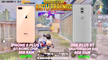 iPhone 8 Plus vs OnePlus 6T Pubg Comparison | iPhone 8 Plus PUBG/BGMI test | 1v1 TDM match | ICEOP