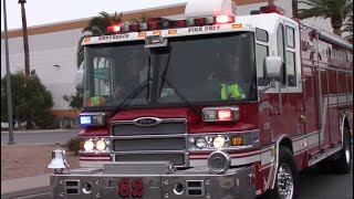 RARE! Henderson Fire Truck 82 + HEAVY RESCUE 82 Responding Code 3! Screaming Q!