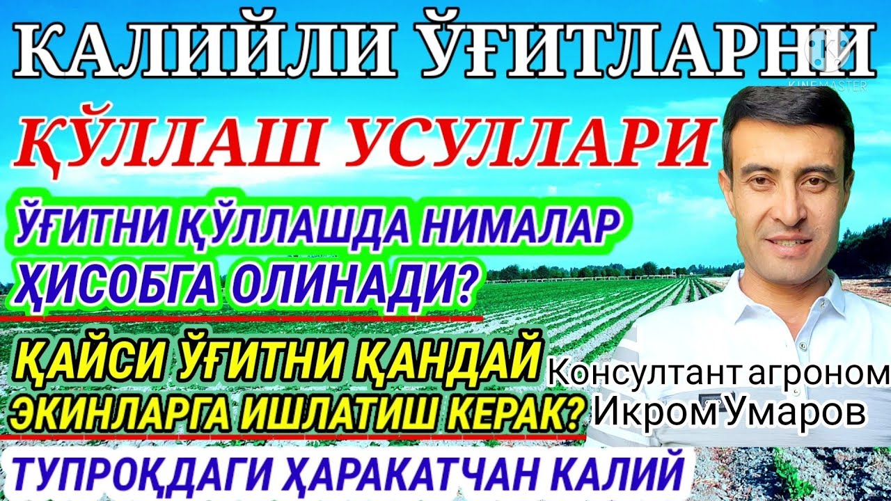 KALIYLI O‘G‘ITLARNI BERISH TARTIBI. 118-son. ТУПРОКДАГИ МАВЖУД КАЛИЙ