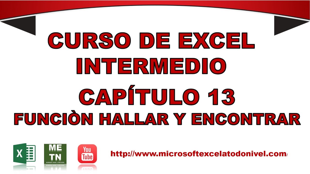 excellent synonym Curso de Excel Intermedio Capitulo 13 | Función HALLAR y ENCONTRAR