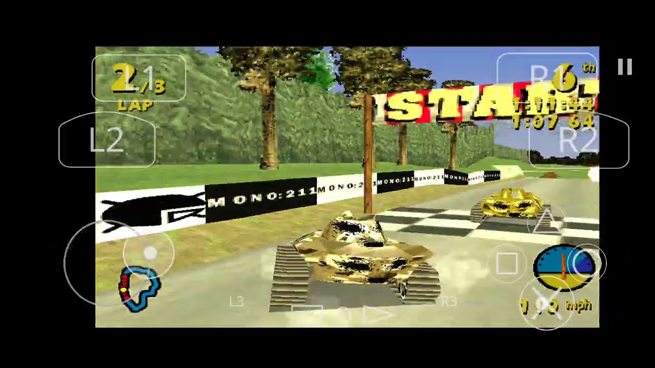 TANK RACER PS1 SINGLE RACE GAMEPLAY ON ANDROID - YouTube