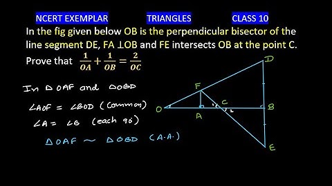 OB is the perpendicular bisector of the line segment DE, FA⊥OB and FE intersects OB at the point C.