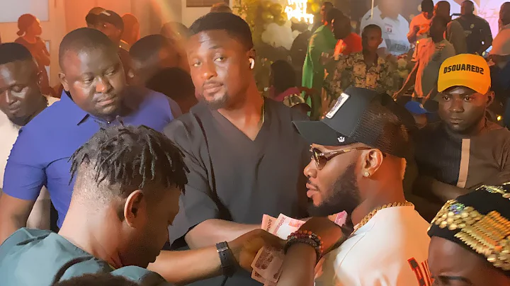ADENIYI JOHNSON & KUNLE AFOD SPRAY FOOTBALLER SLY TATA EMEKA AT HIS SURPRISE BIRTHDAY PARTY