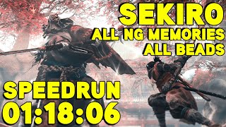 Actually improving - Sekiro Speedrun in 1:18:06 (All NG Memories and All Beads Speedrun)