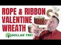 Valentines day jute rope and ribbon wreath  valentines diy  easy diy wreath