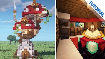 How to Build a Dual Mushroom House (Minecraft 1.15 Tutorial)
