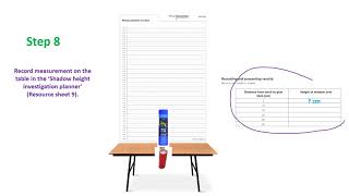 Light - Week 4 - setting up the measuring shadow height experiment