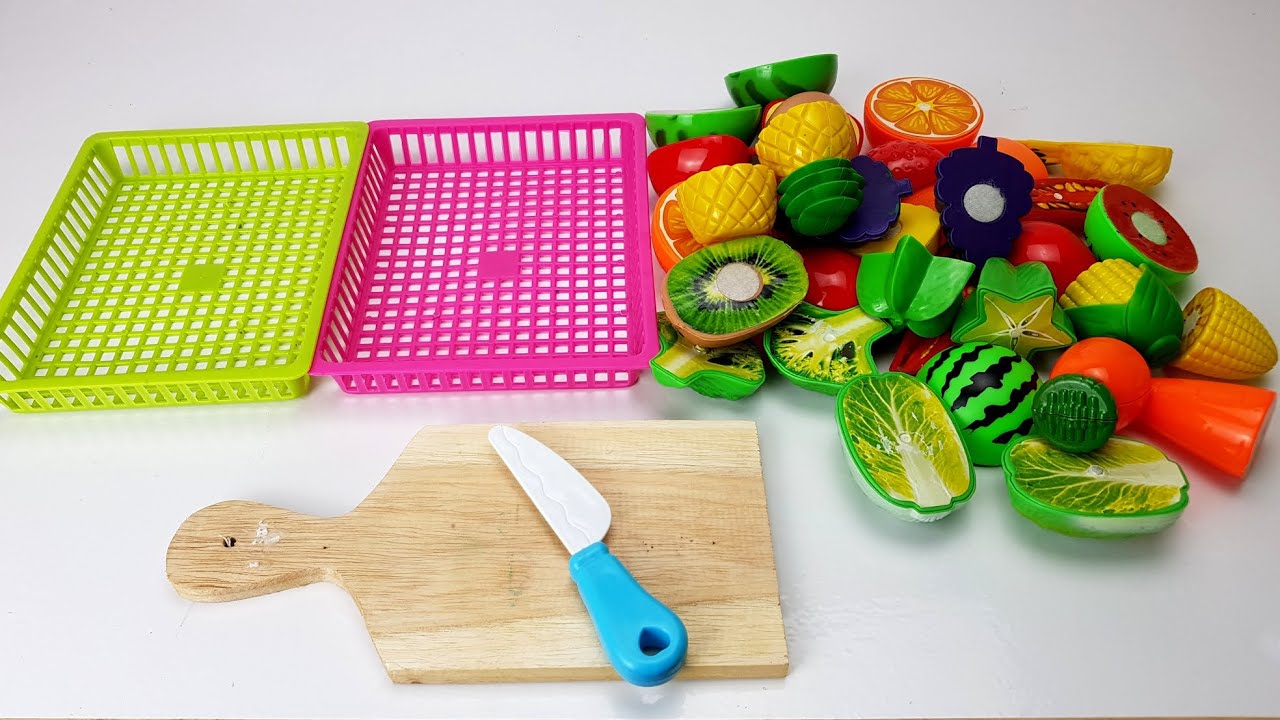 satisfying cut fruits and vegetables cooking and making mini food