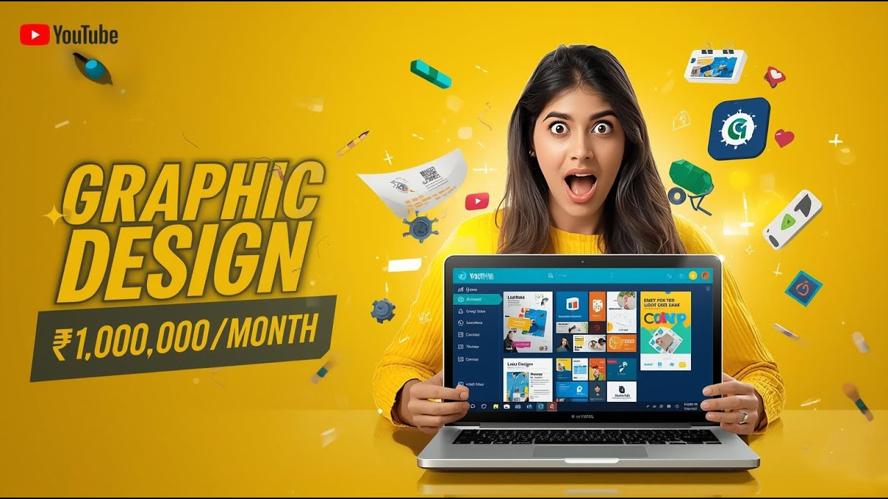 Freelance Graphic Designing से ₹1 Lakh/Month कमाओ | Logo, Poster, Business Card Full Course (1 Hour)