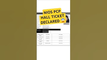 NIOS April 2025 PCP Hall Ticket Declared 😱 #nios #shorts