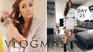 GET READY WITH ME FOR A NIGHT OUT - HAIR \& MAKEUP TUTORIAL | VLOGMAS 2017 Day 23