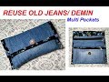 Style2 REUSE OLD JEANS -5 minute Designer party ladies purse making cutting and stitching in Hindi