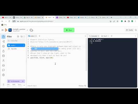 Solve the uniform distribution stoplight question in Python and R
