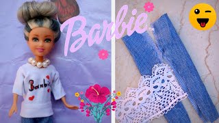 Destroyed Jeans New Barbie Dolls Inspired Costumes Diy - Doll Distressed Jeans And Stylish Sweater.