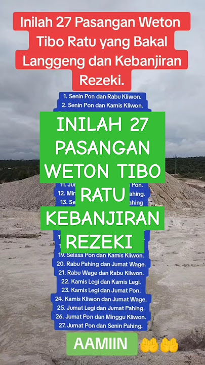27 WETON JODOH TIBO RATU#primbonjawa #weton #fyp