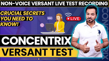 Non Voice Versant | Concentrix Versant Test Live