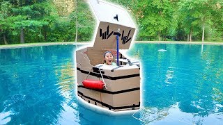 BOX FORT BOAT CHALLENGE!!