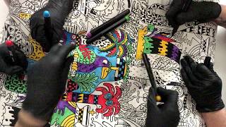 LATEX GLOVED HANDS💛💜 COLORING💚💙 with unintelligibly WHISPER [[ASMR]] screenshot 5