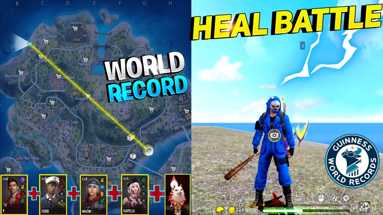 100000+ MEDKIT HEAL BATTLE CHALLENGE ON RANKED GAME WITH BLUE CRIMINAL IN LAST ZONE 😱 - | FREE FIRE
