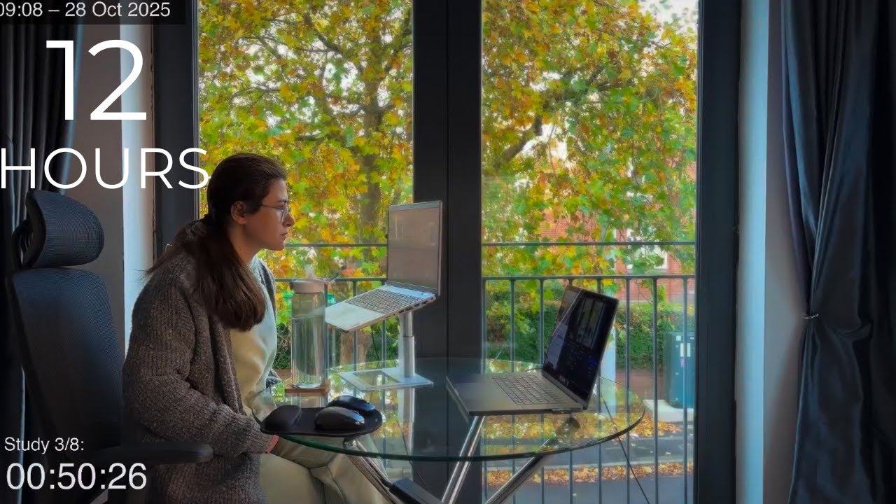 12-Hour LIVE Study With Me 🎓 | Cozy UK Ambience | Custom Pomodoro Timer | Deep Work Mode