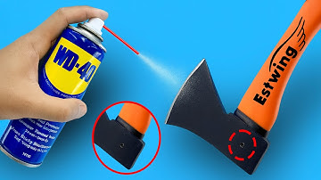 Spray WD-40 on Your Ax and Sharpen The Axe As Sharp As A Razor !