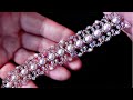 How to make Seed Beads bracelet Beaded Bracelet Tutorial Pearl Wedding Bracelet Making at home