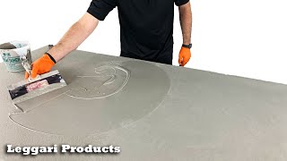 How To Make A Wood Table Look Like A Concrete Top Using An Easy DIY System | Concrete Countertop Kit